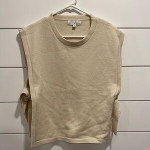 Women's Cream Sleeveless Sweater